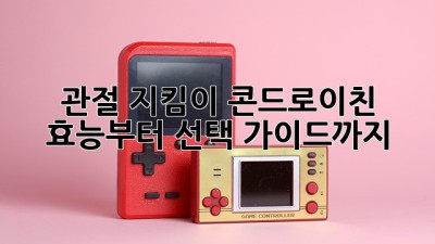 관절 지킴이🛡️ 콘드로이친 효능부터 선택 가이드까지!