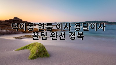 덕이동 원룸 이사? 용달이사 꿀팁 완전 정복!